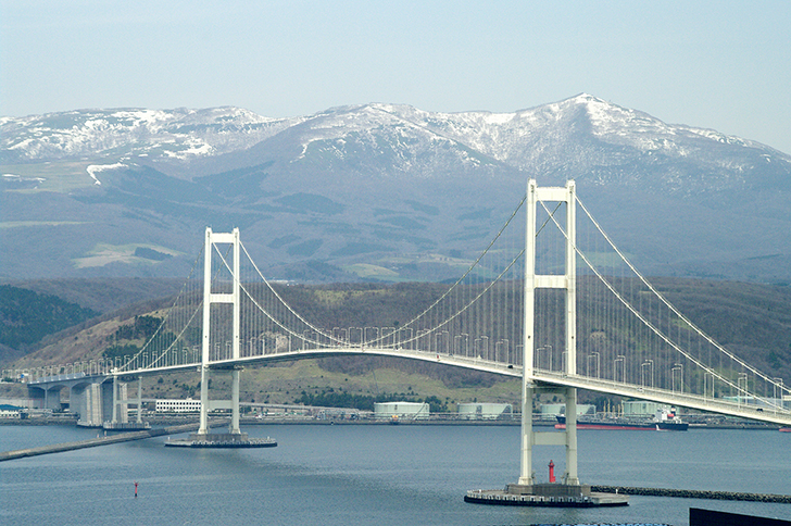 Swan Ohashi Bridge Muroran Japan with fluoroethylene vinyl ether fluoropolymer topcoat