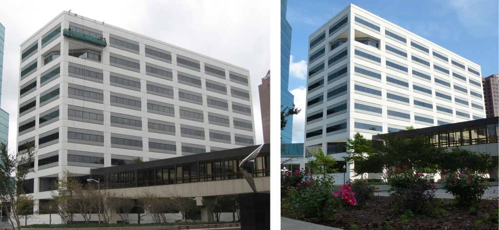 Norfolk Virginia Office Building Before and After Application of Dow AllGuard Polysiloxane Coating