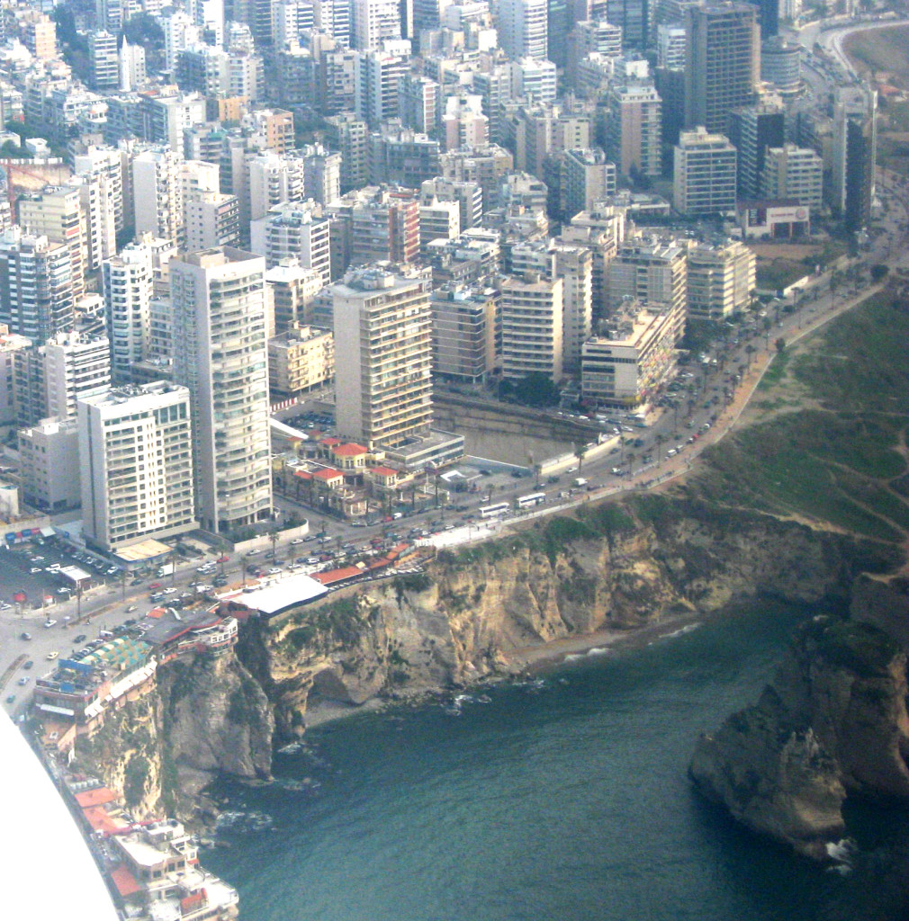 South side of Beirut from Airliner shortly before landing at Beirut International Airport