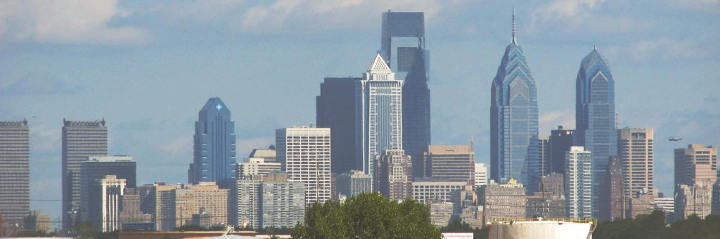 Philadelphia skyline from The Girard Point Bridge