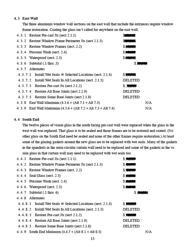 JVS Building Services, LLC sample Statement of Work sections 4.3 to 4.4